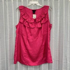 Lane Bryant Sleeveless Top Pink with Ruffle Trim Size‎ 14